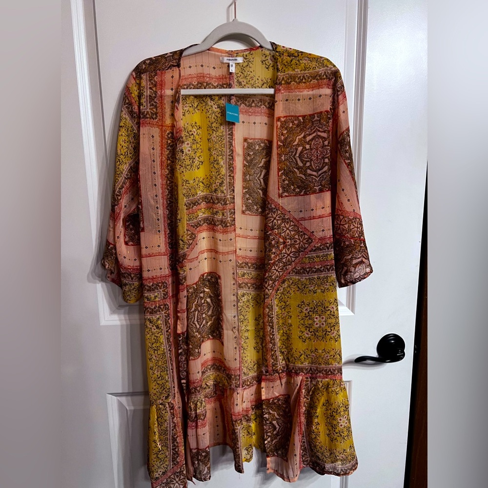 Women’s Mixed Print Scarf Kimono Size Large *NWT*